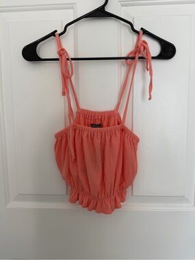 Target Coral Tie-Strap Crop Top